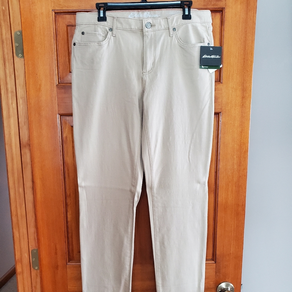 Eddie Bauer slightly curvy Elysian slim ladies pants size 12 Tall in Tan